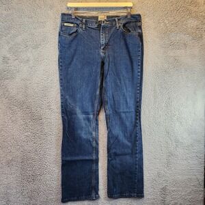C E Schmidt Jeans Womens 14 X 34 Blue Denim Cotton‎ Stretch Straight Leg Zip Fly